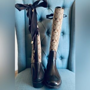 Coach Rain Boots Brown